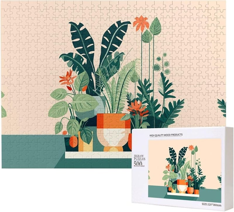 لغز بانوراما نبات أخضر كارتون فايا 500 قطعة لتزيين المنزل للكبار - Image 1